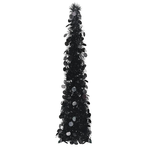 vidaXL Sapin de Noël artificiel escamotable noir 120 cm PET