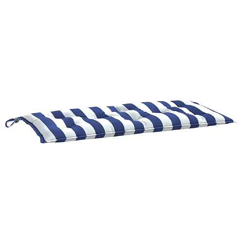 Maison Chic Coussin Confort | pouf | Coussin de banc de jardin rayures bleues et blanches 100x50x7cm -GKD59209