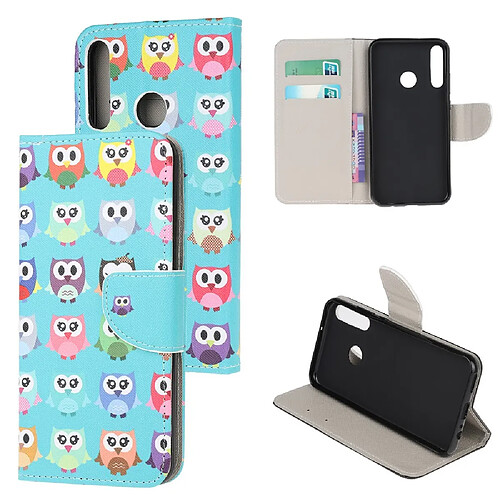 Etui en PU avec support hiboux mignons pour votre Huawei P40 Lite E