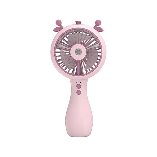 Ventilateur Portable Multi-usages Cool Rechargeable Mignon Dessin Animé Jet d'Eau Mini Ventilateur de Poche pour l'Extérieur-Rose