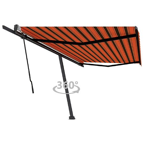 vidaXL Auvent manuel rétractable sur pied 500x300 cm Orange et marron