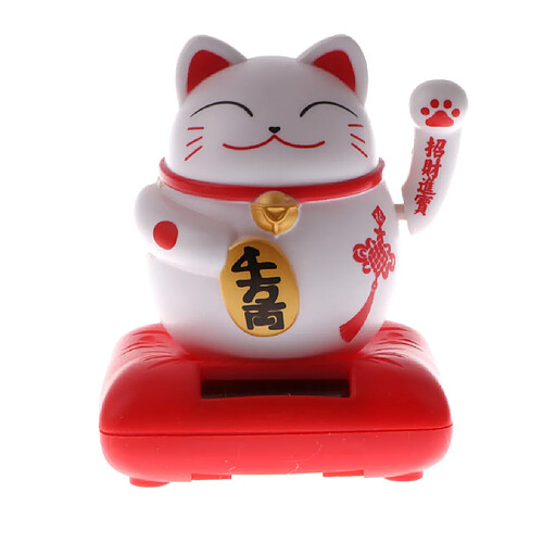 solaire alimenté élever patte fortune chat animal figure jouet décor à la maison rouge