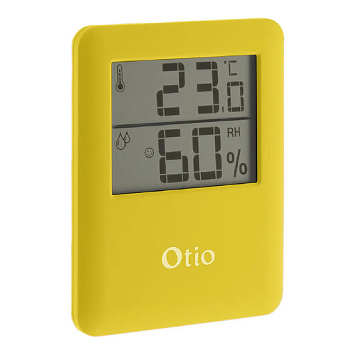 Thermomètre hygromètre magnétique jaune - écran LCD - Otio