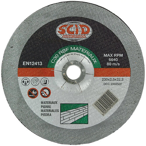 Disque à tronçonner usage courant SCID Matériaux Ø230mm Alésage 22,2mm