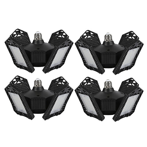 4pcs 150W Atelier éclairage De Garage éclairage Plafonniers Déformable Noir