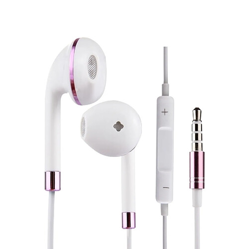 Wewoo Écouteurs Violet pour iPhone, Galaxy, Huawei, Xiaomi, LG, HTC et autres smartphone intra-auriculaires Body 3,5 mm avec contrôle de ligne ampli Mic,