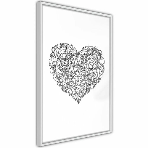 Paris Prix Affiche Murale Encadrée Fulfillment of Love 30 x 45 cm Blanc