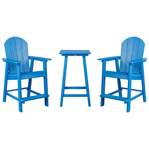 Beliani Ensemble pour bistro ADIRONDACK Bleu