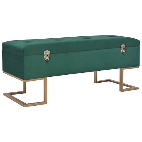 vidaXL Banc avec compartiment de rangement 105 cm Vert Velours