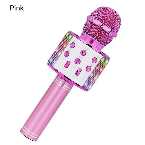 Universal Microphone Bluetooth sans fil avec lumière LED (rose)