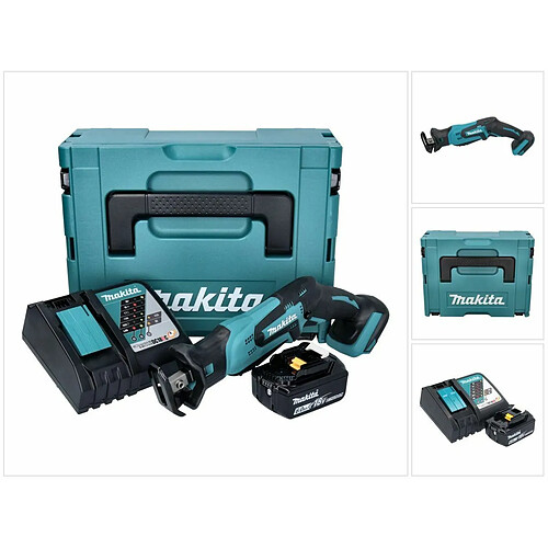 Makita DJR 185 RG1J Scie sabre récipro sans fil 18 V + 1x Batterie 6.0 Ah + Chargeur + Coffret Makpac