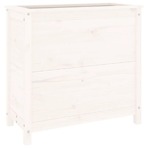 Maison Chic Jardinière,Bac à fleurs - pot de fleur blanc 82,5x40x78 cm bois massif de pin -GKD93220