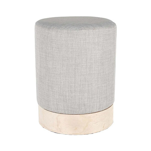 The Home Deco Factory Pouf scandinave en tissu base bois 30 cm Gris clair.