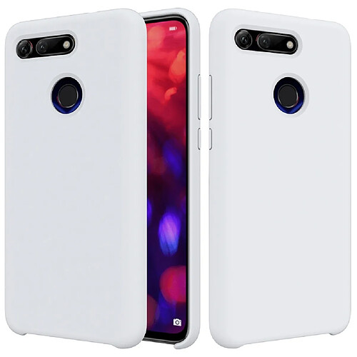 Wewoo Coque Étui de protection en silicone liquide couleur unie pour Huawei Honor View 20 blanc