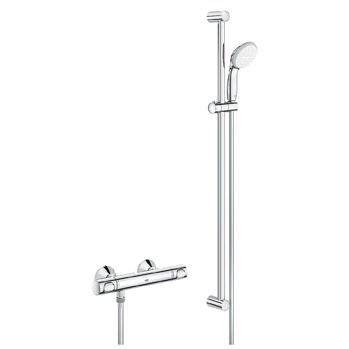 GROHE - Ensemble de douche Precision Trend thermostatique avec thermostat mural avec barre 920 mm chromé