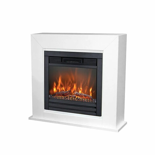 Xaralyn Adra Lucius 1400w Cheminee Avec Effet De Flamme Et Bois Decoratif Blanc