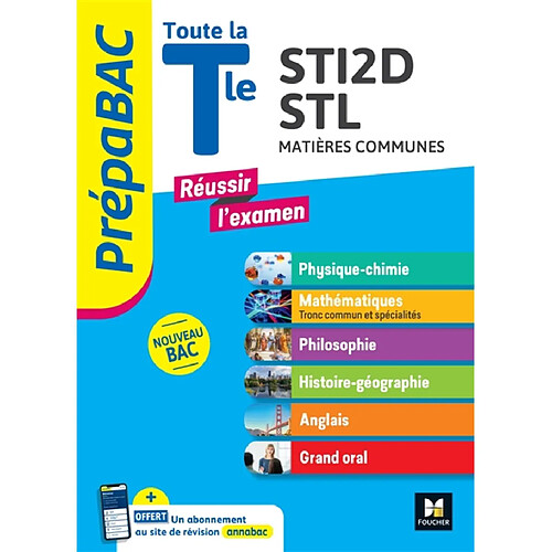 Toute la terminale STI2D, STL : matières communes : nouveau bac