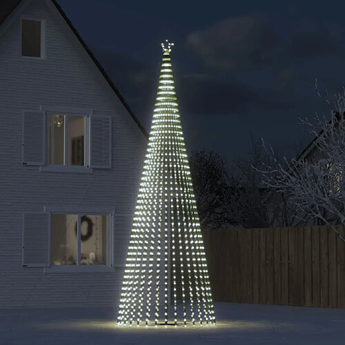 vidaXL Arbre de Noël lumineux conique 1544 LED blanc froid 500 cm