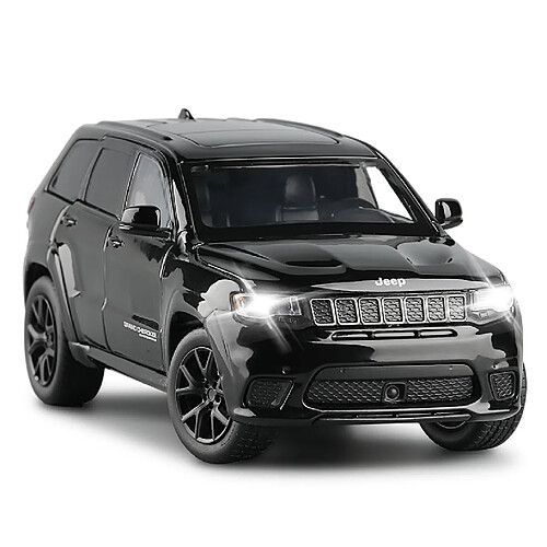 Universal 1: 32 Jeep Grand Chernot en alliage métallique moulé sous pression modèle miniature et modèle acoustique et optique enfant voiture cadeau |(Le noir)