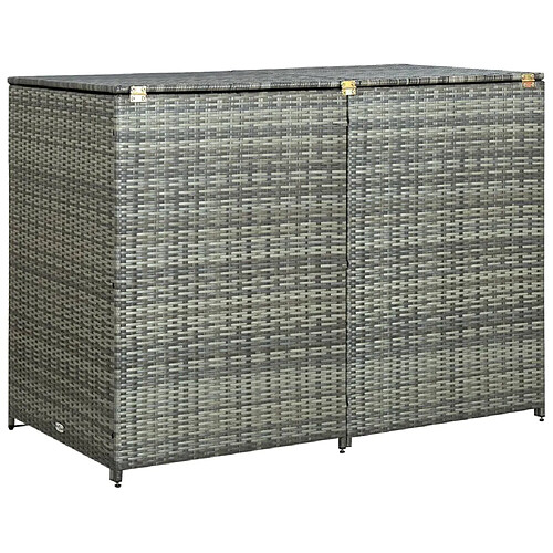 vidaXL Abri de poubelle double Résine tressée Anthracite 148x77x111cm