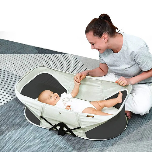 DERYAN Lit bébé de voyage escamotable avec moustiquaire Crème