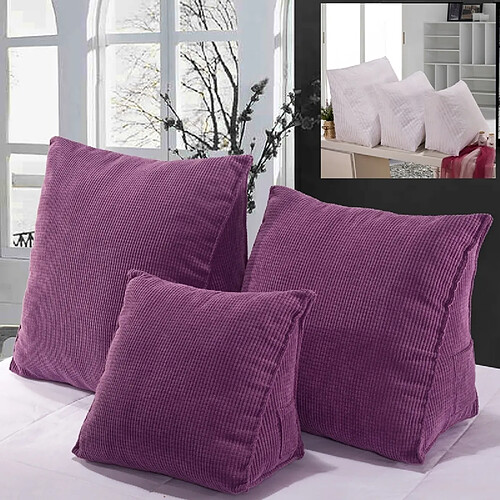 Wewoo Coussin Violet tridimensionnel triangulaire Tatami de de taille de dossier de lit avec oreiller intérieur, taille: 40cm x 36cm