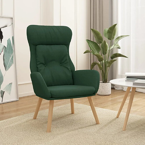 vidaXL Chaise de relaxation Vert foncé Tissu