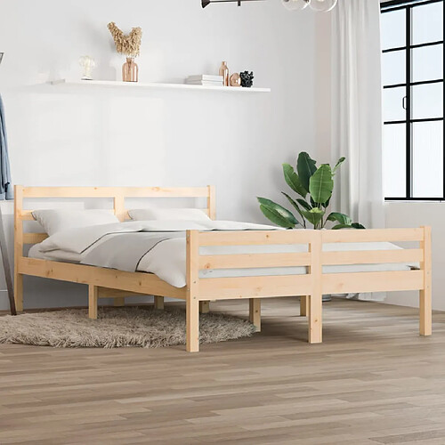 vidaXL Cadre de lit sans matelas bois massif 120x190 cm