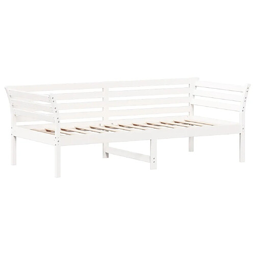 Vidaxl Lit de jour Blanc 90x200 cm Bois de pin massif