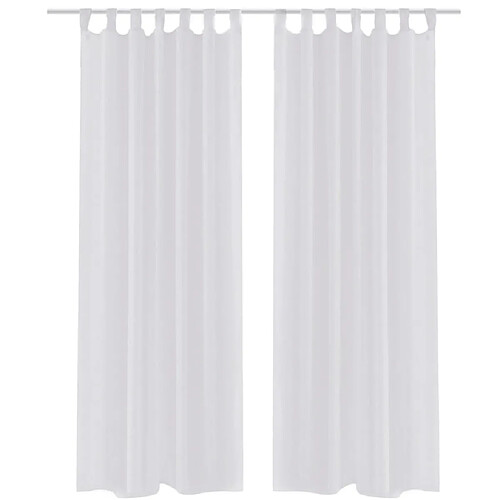 vidaXL Rideau fin Blanc 140x245 cm 2 pcs