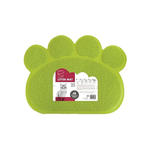 M-Pets MPETS Tapis sortie maison de toilette Paw - Pour chat - 60x45cm - Vert