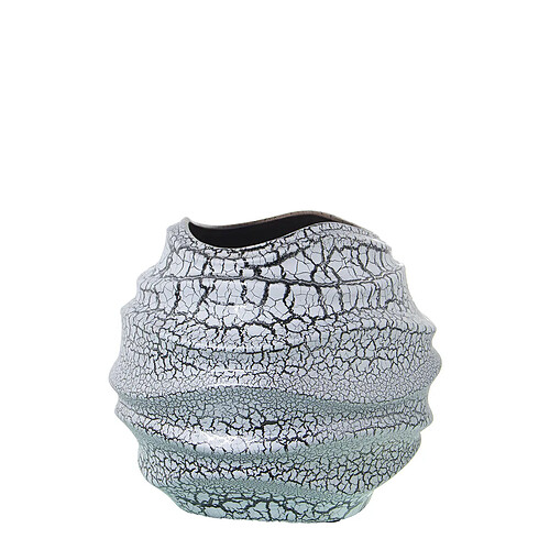 Vase Alexandra House Living Gris Argenté Céramique Craquelé 26 x 27 x 25 cm