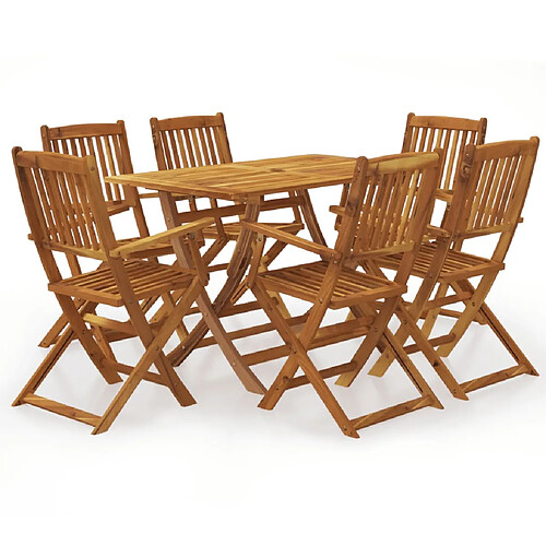 vidaXL Ensemble à manger d'extérieur pliable 7pcs Bois d'acacia solide