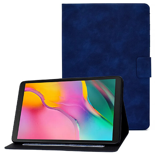 Etui en PU avec support et porte-carte pour votre Samsung Galaxy Tab A 10.1 (2019) T510/T515 - bleu