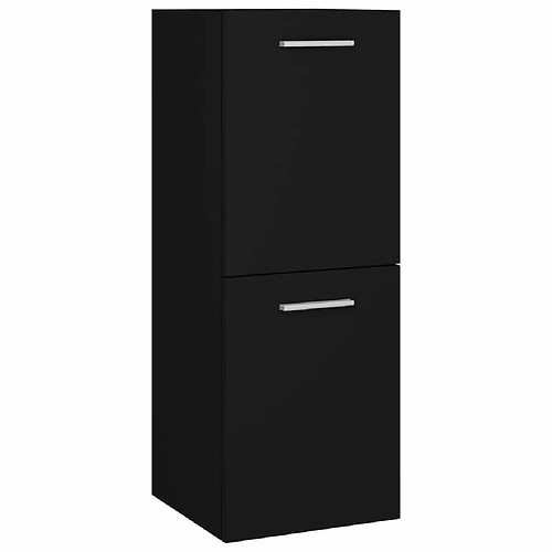 Maison Chic Armoire de salle de bain,Meuble de rangement,Meuble haut Noir 30x30x80 cm Aggloméré -GKD137202