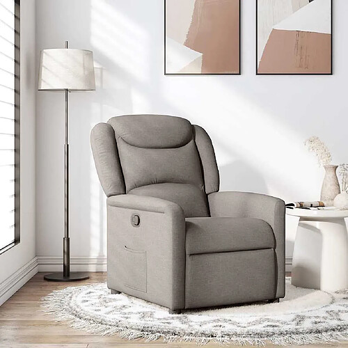 vidaXL Fauteuil inclinable Taupe Tissu