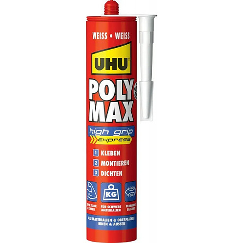 UHU Colle montage POLYMAX high grip express, cartouche 425g (Par 12)