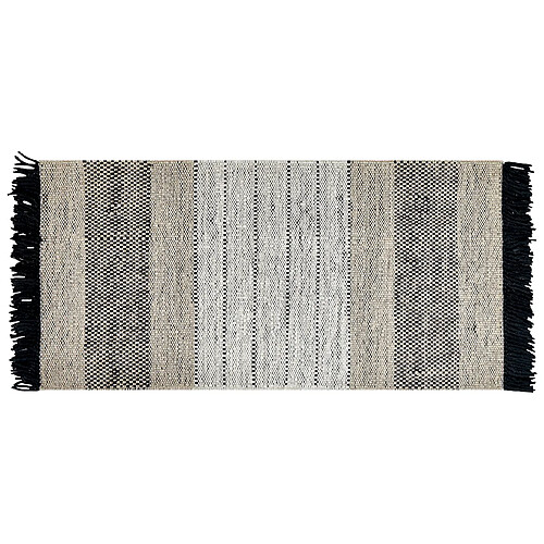 Beliani Tapis en laine beige et noir 80 x 150 cm YAZLIK