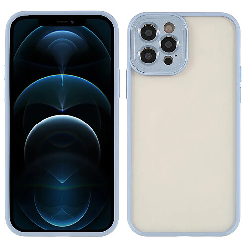 Coque en TPU + acrylique surface brillante, découpe précise bleu clair pour votre iPhone 12 Pro Max 6.7 pouces