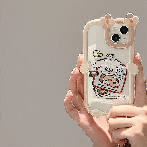 GUPBOO Étui pour iPhone12 Ligne fromage petit chien blanc dessin animé étui pour téléphone portable niche souple