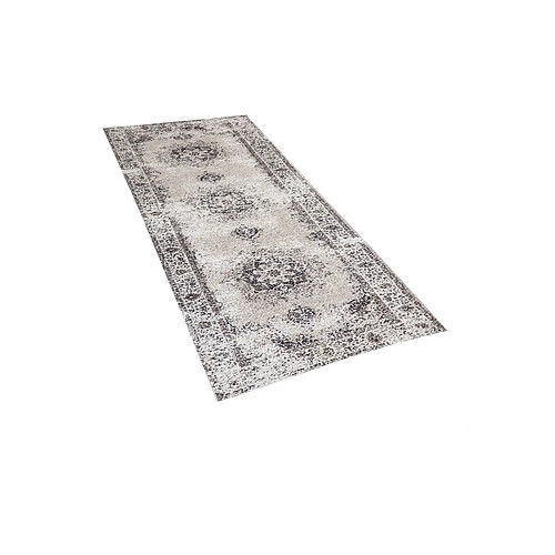 Beliani Tapis beige et gris 60 x 180 cm ALMUS