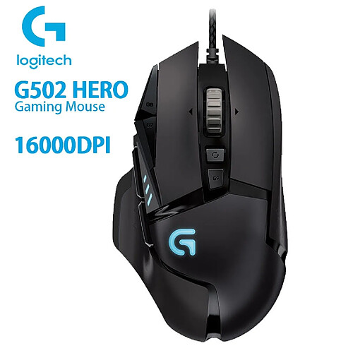 Universal Souris gaming haute performance avec 16 000 ppp RVB programmable et dimmable pour les consoles de jeux Hero Sense