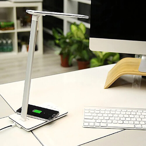 2 en 1 Qi Chargeur Sans Fil Station Dock Socle pour Smartphone Lampe De Bureau