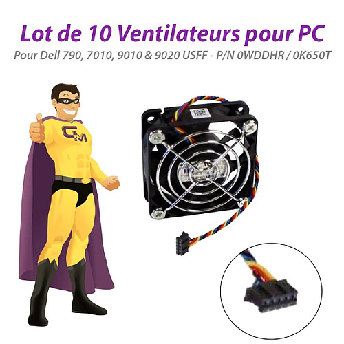 Lot x10 Ventilateurs Mini PC Dell 790 7010 9010 9020 USFF 0WDDHR WDDHR 5-Pin · Occasion