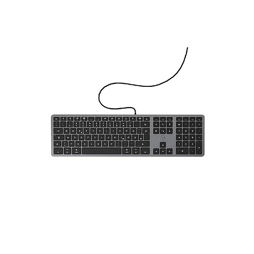 Mobility Lab Clavier allemand QWERTZ filaire pour Mac ? gris sidéral et noir