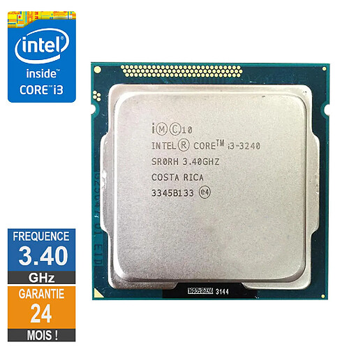 Processeur Intel Core I3-3240 3.40GHz SR0RH FCLGA1155 3Mo · Reconditionné