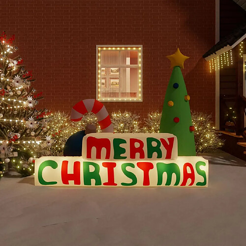 vidaXL Décoration gonflable Merry Christmas avec LED 197 cm