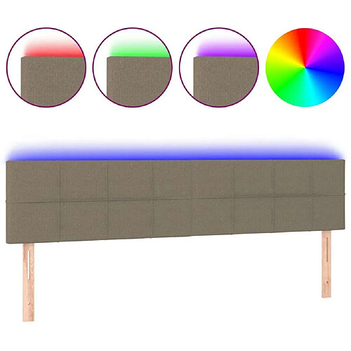 Maison Chic Tête de lit moderne à LED lumineuse pour chambre - Décoration de lit Taupe 180x5x78/88 cm Tissu -MN44230