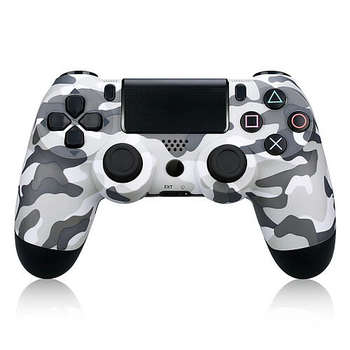 Manette PS4 Sans Fil Bluetooth Double Shock Camouflage de neige