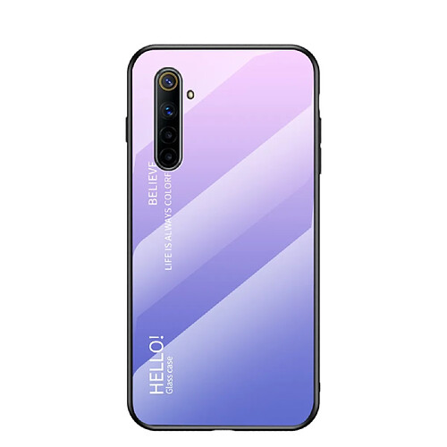 Coque en TPU hybride de couleur dégradé rose-mauve pour votre Realme 6